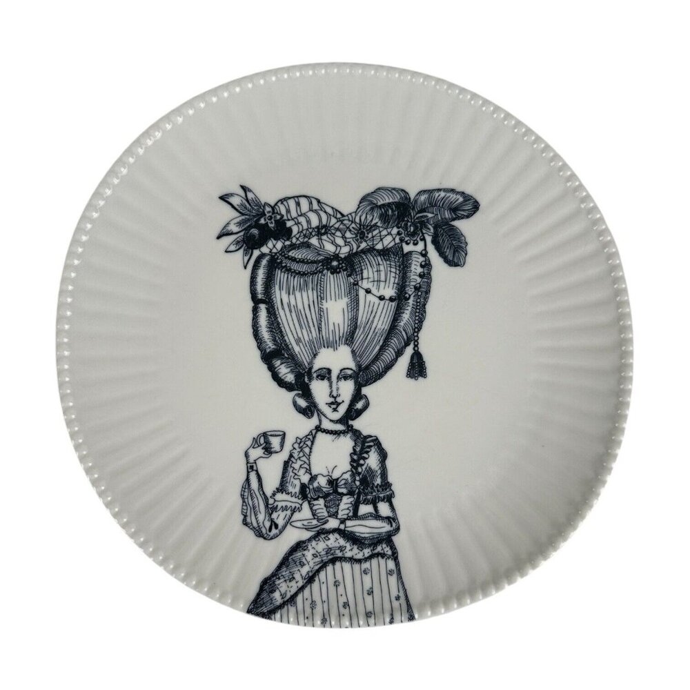 Anthropologie Plate Florence Balducci LADY IN WAITING RARE! 10.75" D Whimsical
